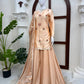 Peach Satin Kurta Palazzo Set with Dupatta