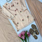 Peach Satin Kurta Palazzo Set with Dupatta