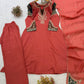 Coral Chanderi Kurta Palazzo Set with Dupatta