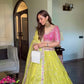 Mehendi Green Bandhani Gaji Silk Lehenga