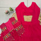 Red Cotton Lehenga with Mirror Work Shrug