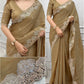 Cutwork Embroidered Korean Tussar Saree