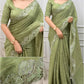Cutwork Embroidered Korean Tussar Saree