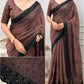 Mul Chanderi Saree with Black Lace Border