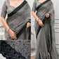 Mul Chanderi Saree with Black Lace Border