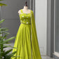 Lime Green Mirror Work Lehenga Choli