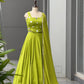 Lime Green Mirror Work Lehenga Choli