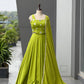 Lime Green Mirror Work Lehenga Choli