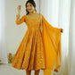 Embroidered Faux Georgette Anarkali Gown Set with Dupatta