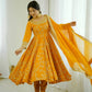 Embroidered Faux Georgette Anarkali Gown Set with Dupatta