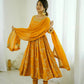 Embroidered Faux Georgette Anarkali Gown Set with Dupatta