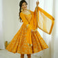 Embroidered Faux Georgette Anarkali Gown Set with Dupatta