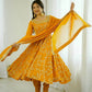 Embroidered Faux Georgette Anarkali Gown Set with Dupatta