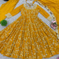Embroidered Faux Georgette Anarkali Gown Set with Dupatta
