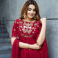 Designer Roman Simmer Silk Embroidered Gown Set