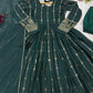 Dark Green Star Georgette Embroidered Anarkali Set with Dupatta