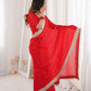 Shimmer Satin Silk Saree with Sequin Border