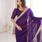 Shimmer Satin Silk Saree with Sequin Border