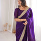 Shimmer Satin Silk Saree with Sequin Border
