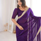 Shimmer Satin Silk Saree with Sequin Border