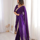Shimmer Satin Silk Saree with Sequin Border