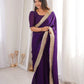 Shimmer Satin Silk Saree with Sequin Border