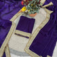 Shimmer Satin Silk Saree with Sequin Border