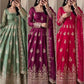 Sage Green Shimmer Silk Anarkali Gown Set