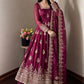 Sage Green Shimmer Silk Anarkali Gown Set