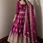 Sage Green Shimmer Silk Anarkali Gown Set