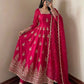 Sage Green Shimmer Silk Anarkali Gown Set