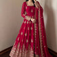 Sage Green Shimmer Silk Anarkali Gown Set