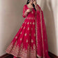 Sage Green Shimmer Silk Anarkali Gown Set