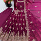 Sage Green Shimmer Silk Anarkali Gown Set