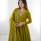 Fox Georgette Embroidered Black Anarkali Set with Bead and Zari Work