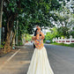 Ivory Rayon Garba Lehenga with Mirror Blouse
