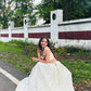 Ivory Rayon Garba Lehenga with Mirror Blouse