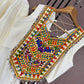 Ivory Rayon Garba Lehenga with Mirror Blouse
