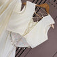 Ivory Rayon Garba Lehenga with Mirror Blouse