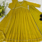 Mauve Fox Georgette Anarkali Gown Set with Dupatta