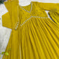 Mauve Fox Georgette Anarkali Gown Set with Dupatta