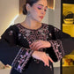 Black Embroidered Kurta Palazzo Set