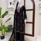 Black Embroidered Kurta Palazzo Set