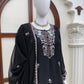Black Embroidered Kurta Palazzo Set