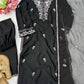 Black Embroidered Kurta Palazzo Set