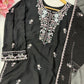 Black Embroidered Kurta Palazzo Set