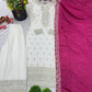 Embroidered Chinnon Silk Suit Set with Dupatta