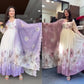 Floral Embroidered Faux Georgette Gown Set