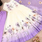 Floral Embroidered Faux Georgette Gown Set