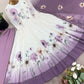 Floral Embroidered Faux Georgette Gown Set
